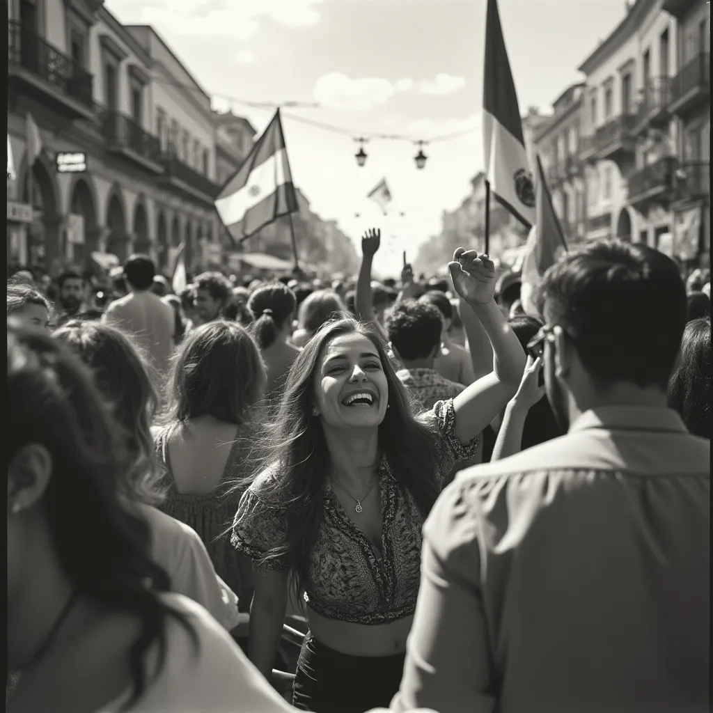 Festival popular en una plaza argentina